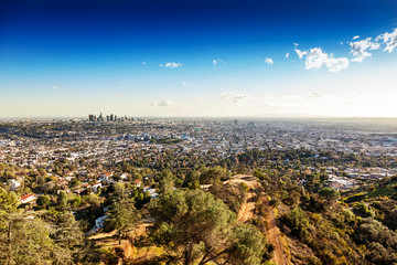 Sprawling Los Angeles as seen from the hilltop vantage point of the Griffith Observatory