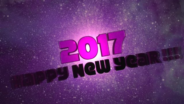 Happy New Year 2017 - Text Animation Background Loop