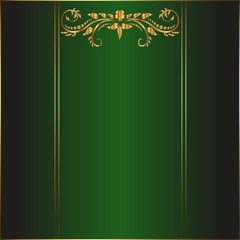 Green card with golden border