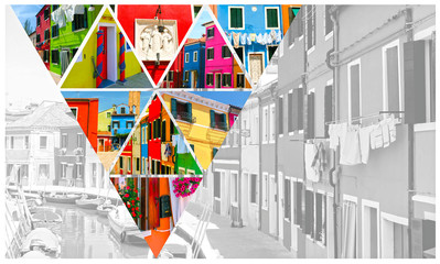 Collage of Burano, Venice