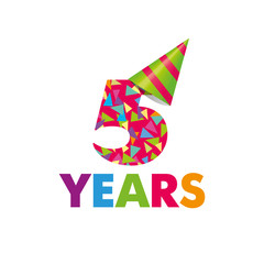 5 year. Vector template Birthday Anniversary Cap for a birthday color