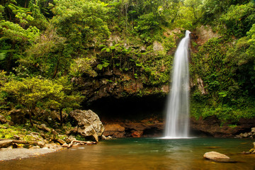 Fototapeta na wymiar Lower Tavoro Waterfalls in Bouma National Heritage Park, Taveuni