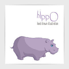 Cute vector illustration of colorful savanna animal.