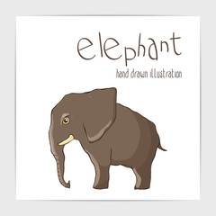 Cute vector illustration of colorful jungle animal.