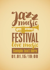 poster for the jazz festival with a trumpet