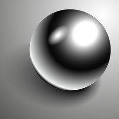Vector Beautiful 3D shiny natural Black Pearl