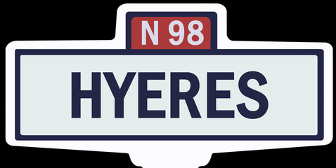 HYÈRES - Ancien panneau entrée d'agglomération 