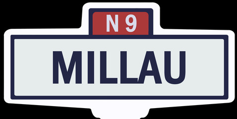 MILLAU - Ancien panneau entrée d'agglomération 