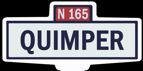 QUIMPER - Ancien panneau entrée d'agglomération 