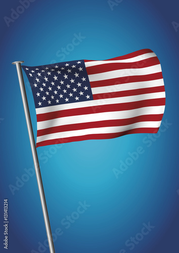 Download "American flag waving on the sky vector vertical" Stock ...