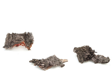 Fototapeta premium The bark of the tree isolated on white. Mock up. The bark of the juniper or fir.