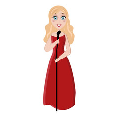 singer woman with microphone