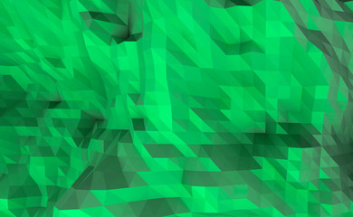 low poly 3D illustration rendering abstract green background