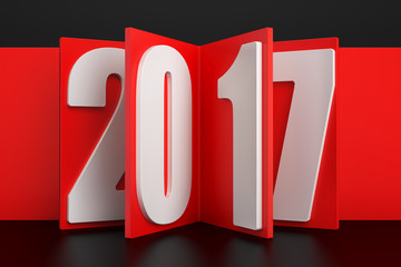 2017 New Year concept, 3D rendering