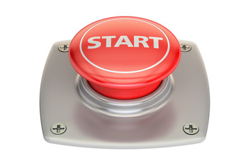 Start red button, 3D rendering
