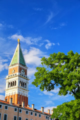 Fototapeta na wymiar St Mark's Campanile at Piazza San Marco in Venice, Italy