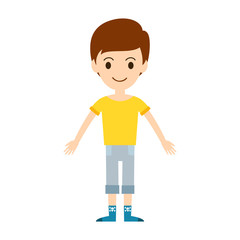 Beautiful vector cartoon fashion boy.