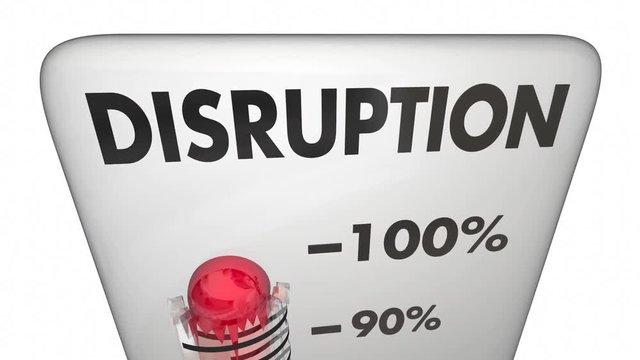 Disruption Level Measurement Change Innovation New Thermometer 3d Animation