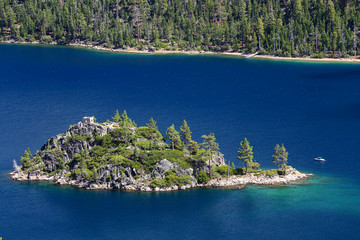 Fannette Island in Emerald Bay, Lake Tahoe, California, USA