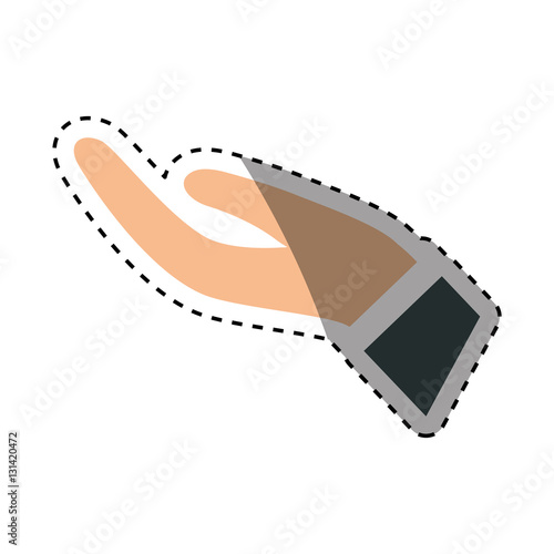 "Hand with palm open symbol icon vector illustration graphic design