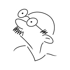 Man With Glasses Simple Line Icon
