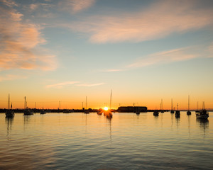 Fototapeta na wymiar Sunrise at Oamaru harbor
