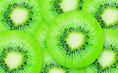 Slice of kiwi fruit.