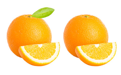 fresh orange isolated on white background