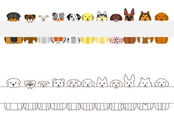 large dogs border set, with long blank board in their mouthes