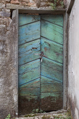 Old green door