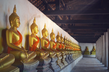 buddha statue at wat phutthaisawan temple in ayutthaya (thailand)
