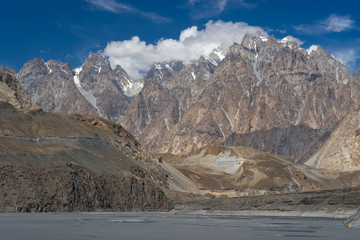 Texture of Passu cathedral peak, Hunza valley, Gilgit, Pakistan