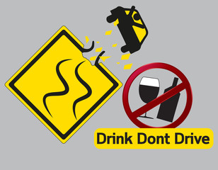 Concept idea Drink dont and drive