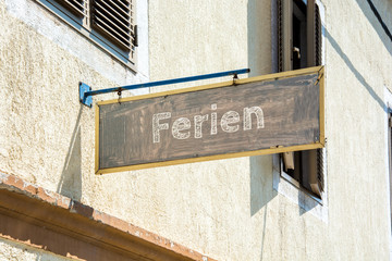 Fototapeta premium Schild 116 - Ferien