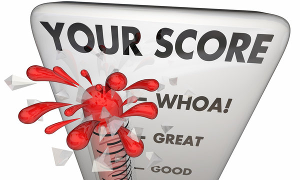 Your Score Thermometer High Level Winner 3d Illustration
