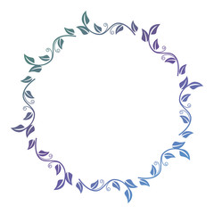 Abstract silhouette floral frame.