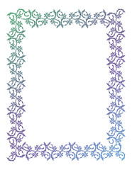 Abstract silhouette floral frame.