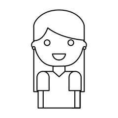 young woman avatar character vector illustration design