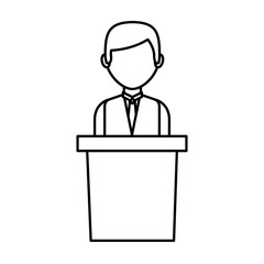 businessman avatar line icon vector illustration design