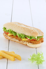 Chickenburger Chicken Hühnchen Burger Hamburger Textfreiraum Co