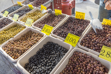 Colourful olive market in Greece
