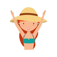 cute girl with swimwear vector illustration design