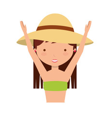 cute girl with swimwear vector illustration design