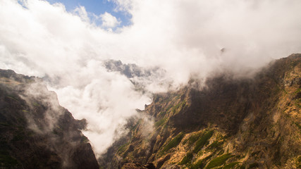 Pico do Arieiro in Madeira Island, Portugal aerial
