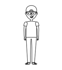 young man avatar character vector illustration design