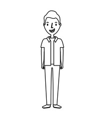 young man avatar character vector illustration design