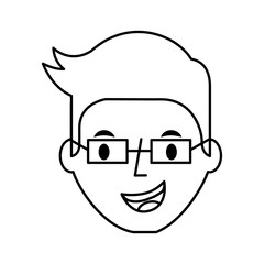 young man avatar character vector illustration design
