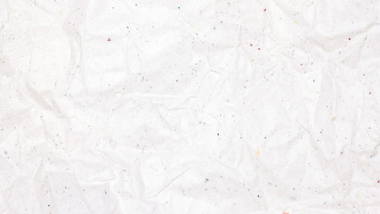 Recycled crumpled white paper texture, paper background for design with copy space for text or image.