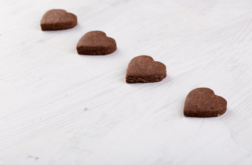heart shape chocolate cookies for the Valentine's Day