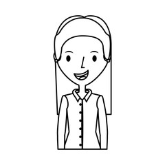 young woman avatar character vector illustration design